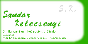 sandor kelecsenyi business card